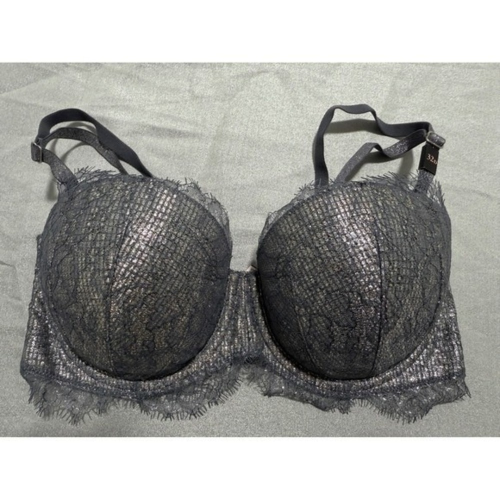 Victoria's Secret Dream Angels Lace Push Up Multiway Bra 32D Gray Silver NWT